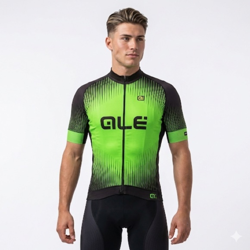Alé Mens PRR Cycling Jersey Neon Green Race Fit Medium